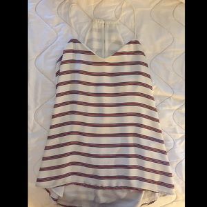 Express silk striped tank top